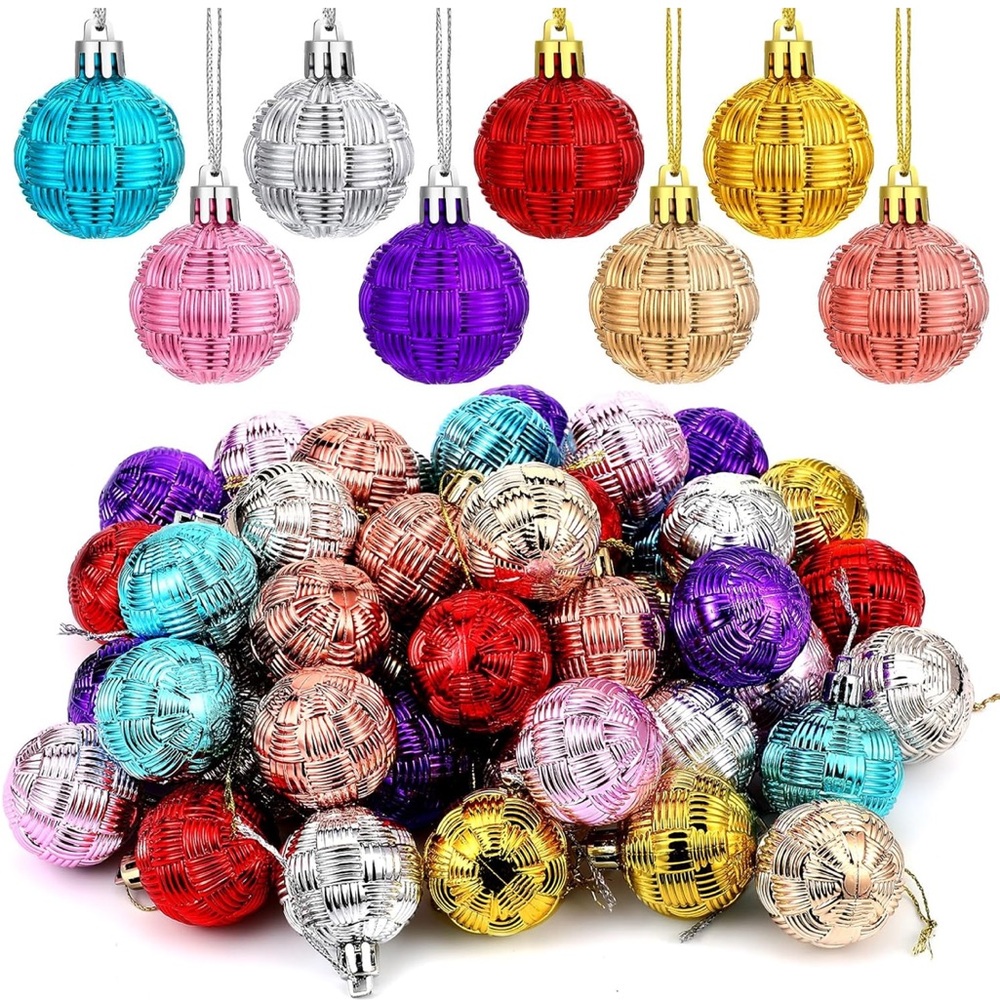 Colorful Woven Look Christmas Ornaments